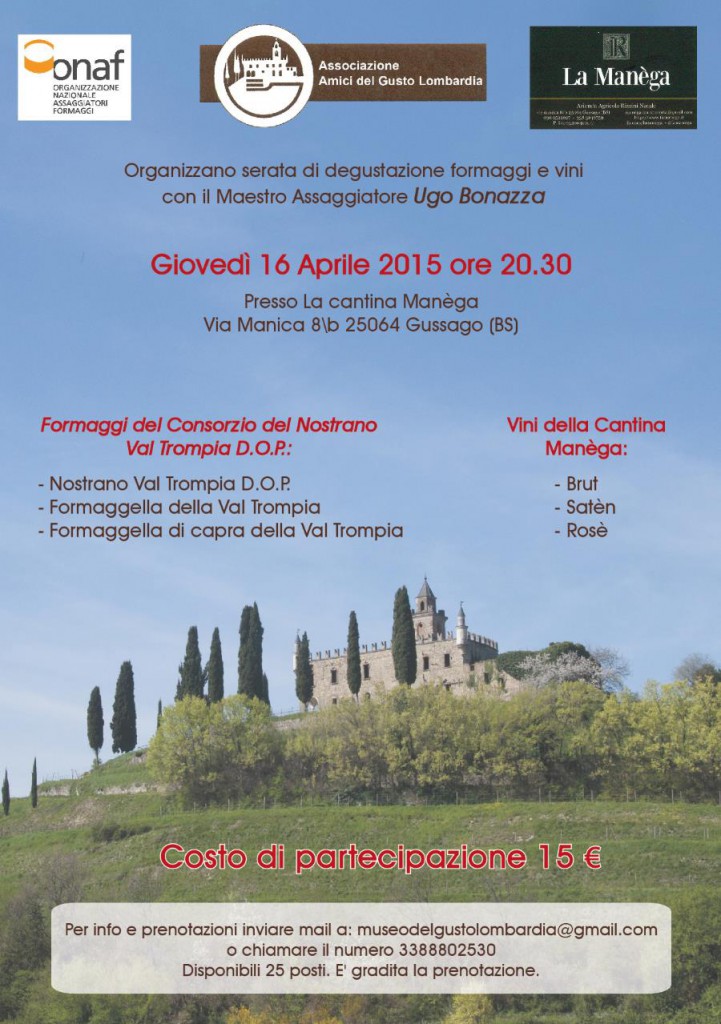 Degustazione formaggi e vini aprile 2015