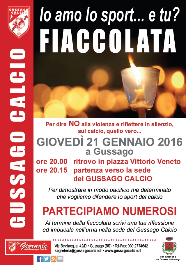 Fiaccolata Gussago Calcio "Io amo lo sport... e tu?" 2016